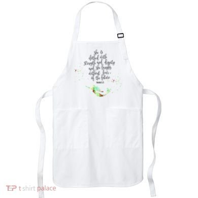 Bible Verse She Is Clothed In Strength And Dignity Mermaid Gift Apron