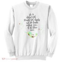 Bible Verse She Is Clothed In Strength And Dignity Mermaid Gift Sweatshirt thumb 0