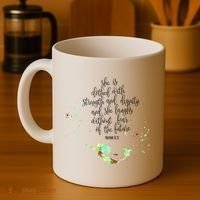Bible Verse She Is Clothed In Strength And Dignity Mermaid Gift Coffee Mug thumb 4