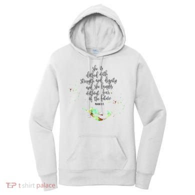 Bible Verse She Is Clothed In Strength And Dignity Mermaid Gift Women's Hoodie