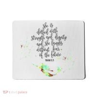 Bible Verse She Is Clothed In Strength And Dignity Mermaid Gift Mousepad thumb 0