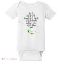 Bible Verse She Is Clothed In Strength And Dignity Mermaid Gift Baby Bodysuit thumb 0