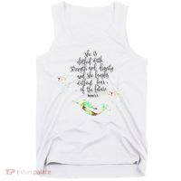 Bible Verse She Is Clothed In Strength And Dignity Mermaid Gift Tank Top thumb 0