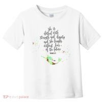 Bible Verse She Is Clothed In Strength And Dignity Mermaid Gift Toddler T-Shirt thumb 0