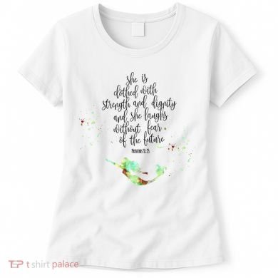 Bible Verse She Is Clothed In Strength And Dignity Mermaid Gift Women's T-Shirt