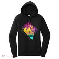 Beautiful Vaporwave Tropical Sunset Palm Trees Women's Hoodie thumb 0