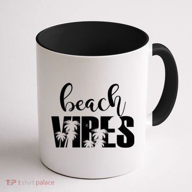 Beach Vibes Tropical Vacation Coffee Mug back
