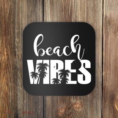 Beach Vibes Tropical Vacation Coaster