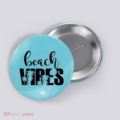 Beach Vibes Tropical Vacation Button