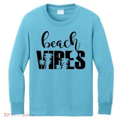 Beach Vibes Tropical Vacation Kids Long Sleeve Shirt