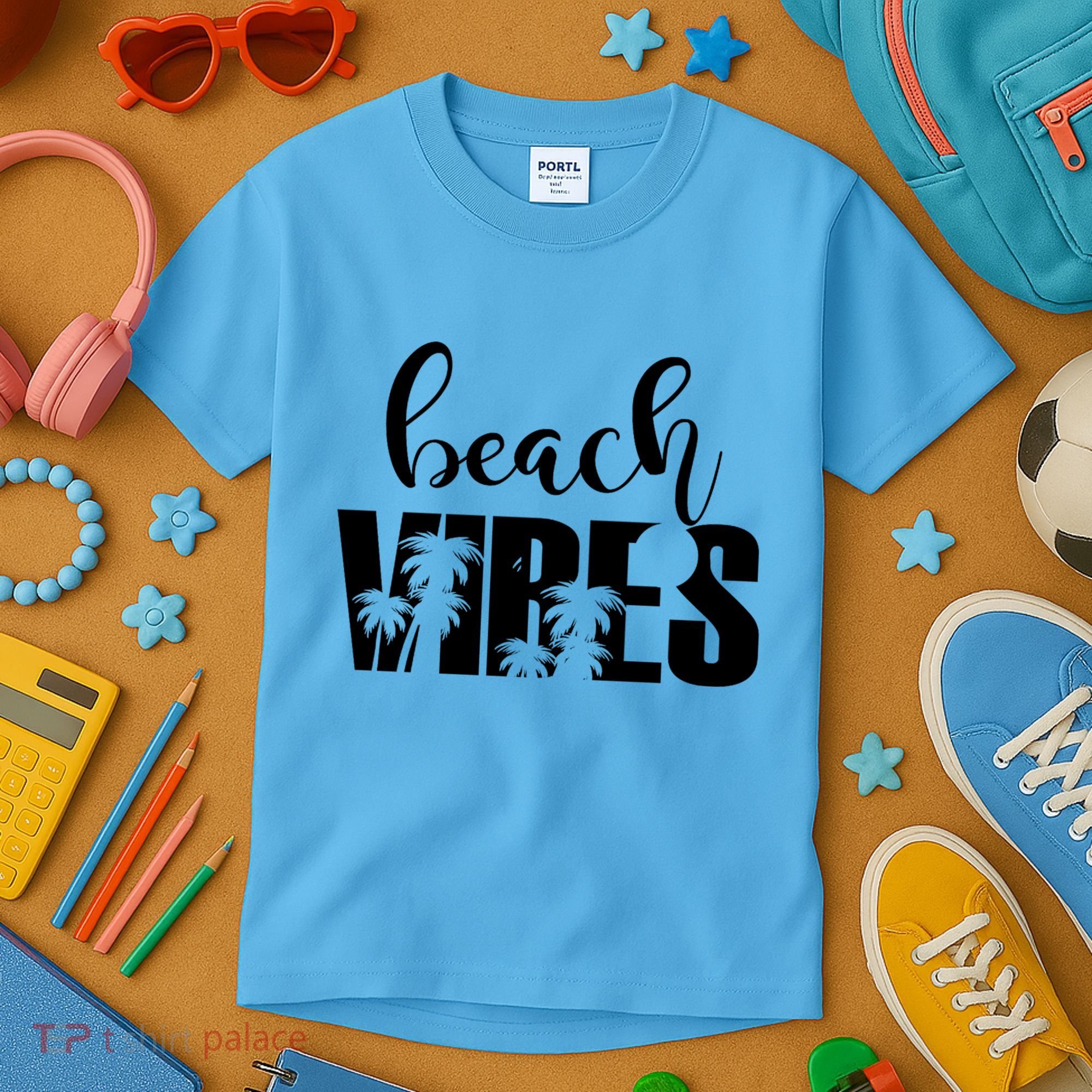 Beach Vibes Tropical Vacation Kids T-Shirt