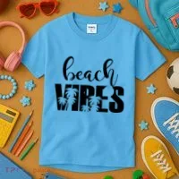 Beach Vibes Tropical Vacation Kids T-Shirt thumb 3