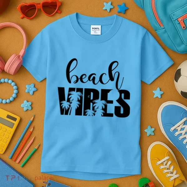 Beach Vibes Tropical Vacation Kids T-Shirt