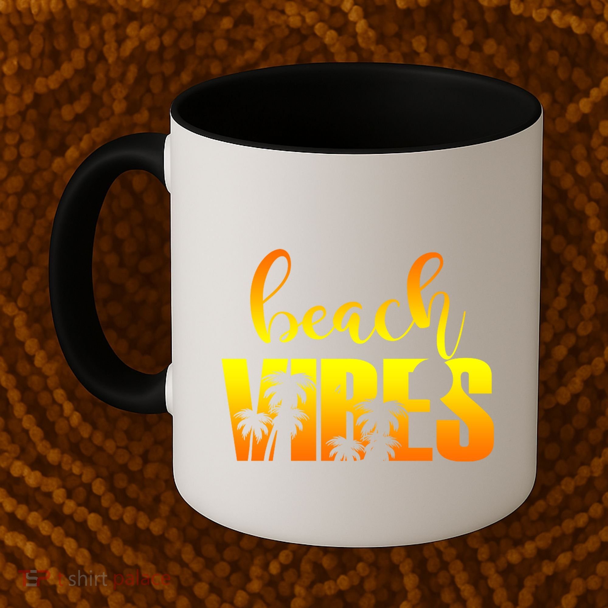 Beach Vibes Tropical Sunset Vacation Coffee Mug
