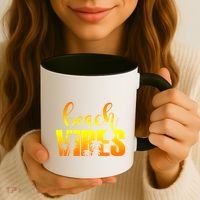 Beach Vibes Tropical Sunset Vacation Coffee Mug thumb 3