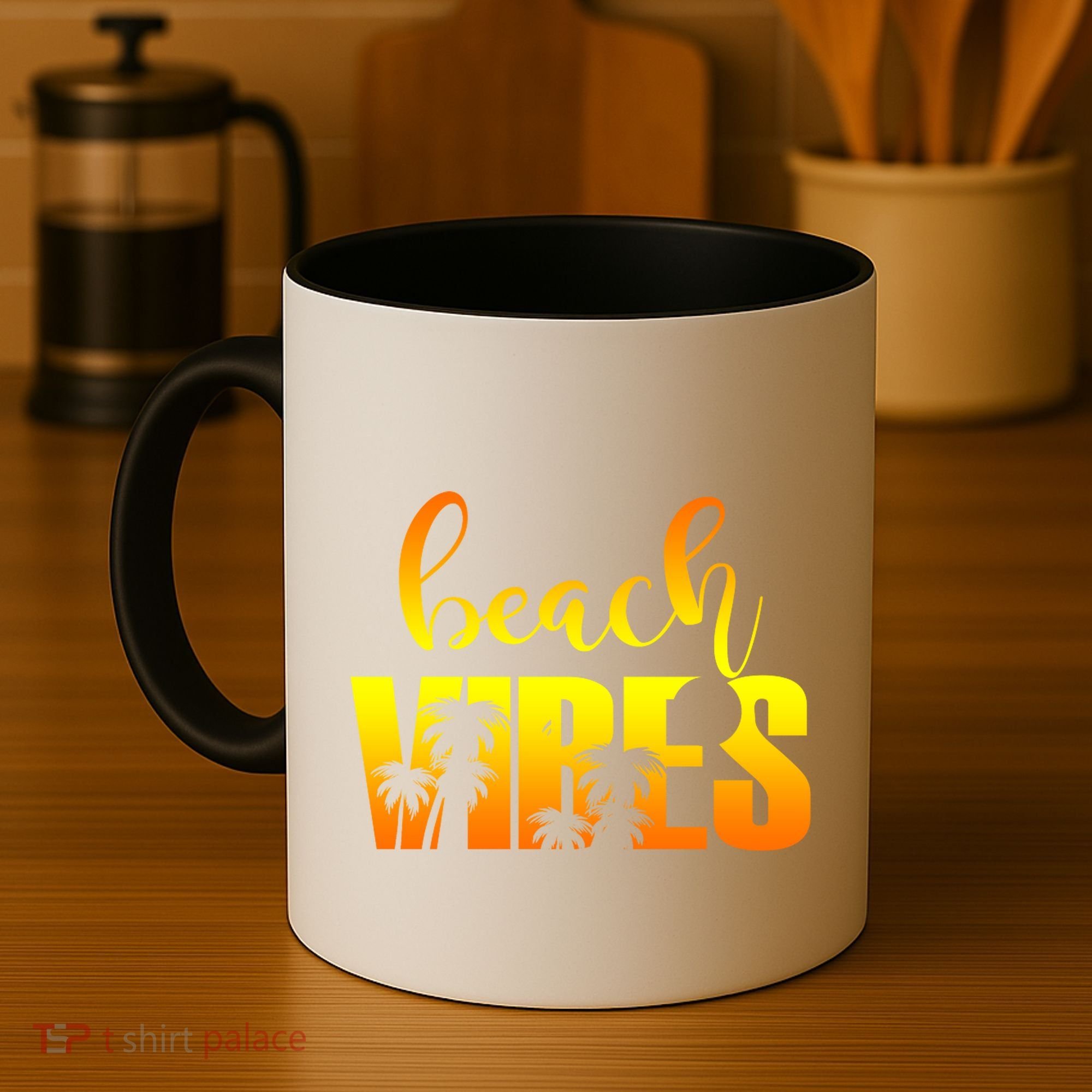 Beach Vibes Tropical Sunset Vacation Coffee Mug