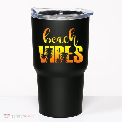 Beach Vibes Tropical Sunset Vacation Tumbler