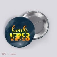 Beach Vibes Tropical Sunset Vacation Button thumb 0