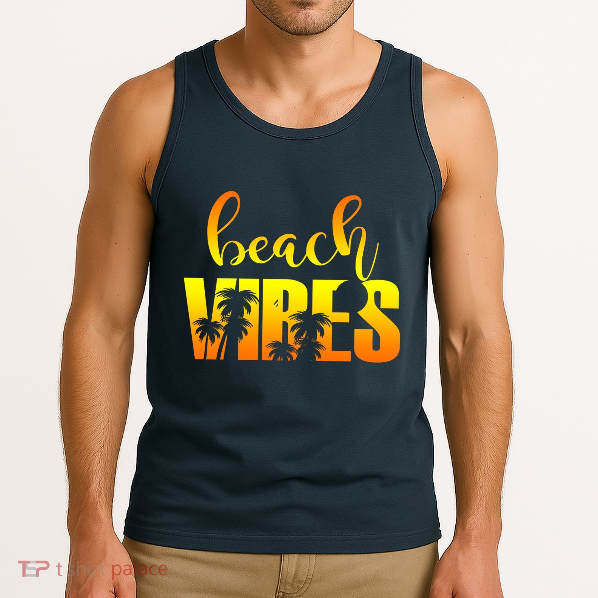 Beach Vibes Tropical Sunset Vacation Tank Top