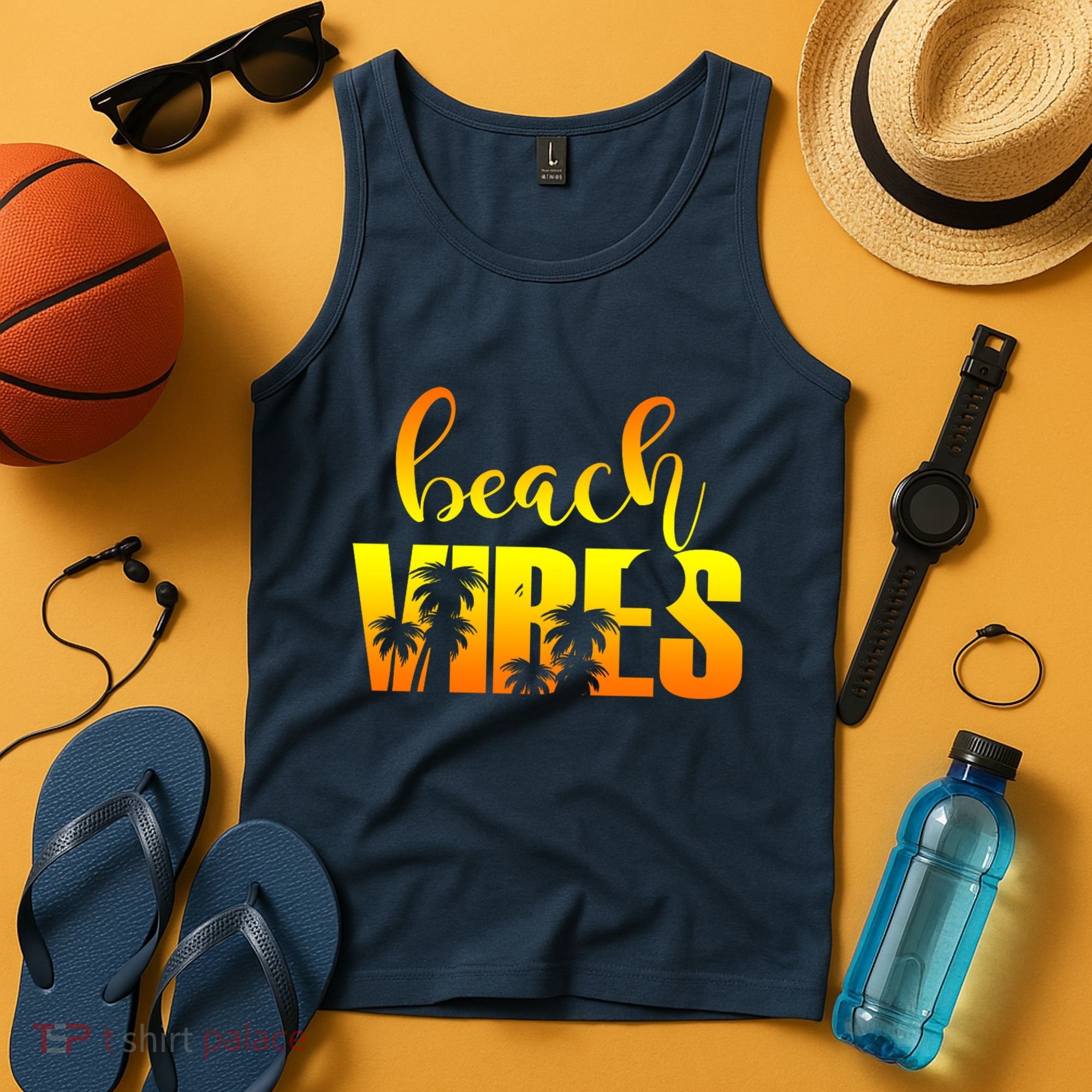 Beach Vibes Tropical Sunset Vacation Tank Top
