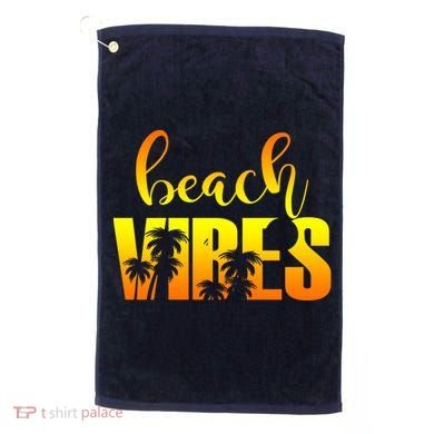 Beach Vibes Tropical Sunset Vacation Golf Towel