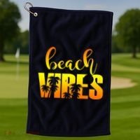 Beach Vibes Tropical Sunset Vacation Golf Towel thumb 1