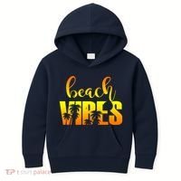 Beach Vibes Tropical Sunset Vacation Kids Hoodie thumb 0