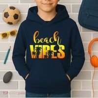 Beach Vibes Tropical Sunset Vacation Kids Hoodie thumb 2