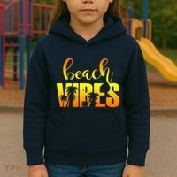 Beach Vibes Tropical Sunset Vacation Kids Hoodie thumb 3