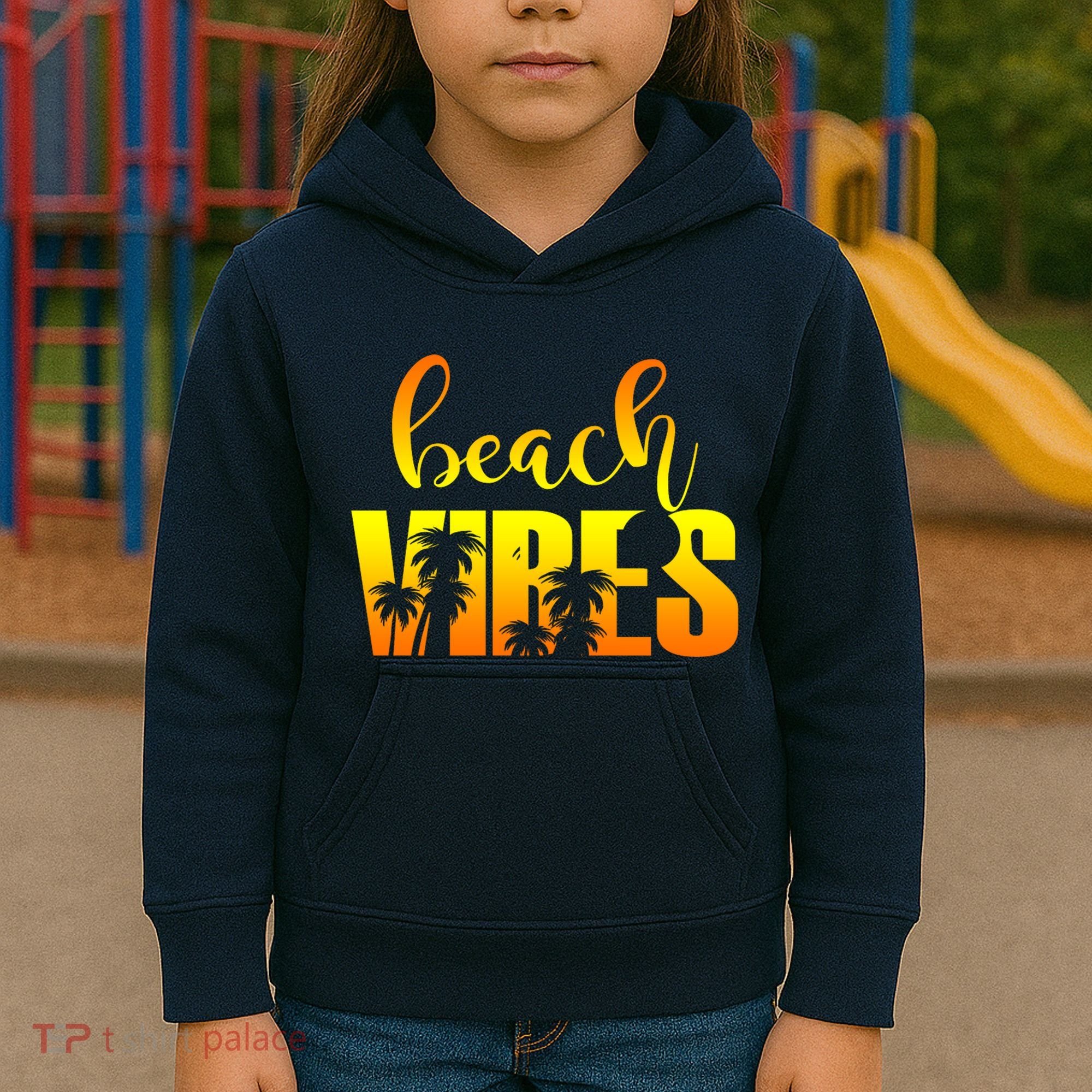 Beach Vibes Tropical Sunset Vacation Kids Hoodie
