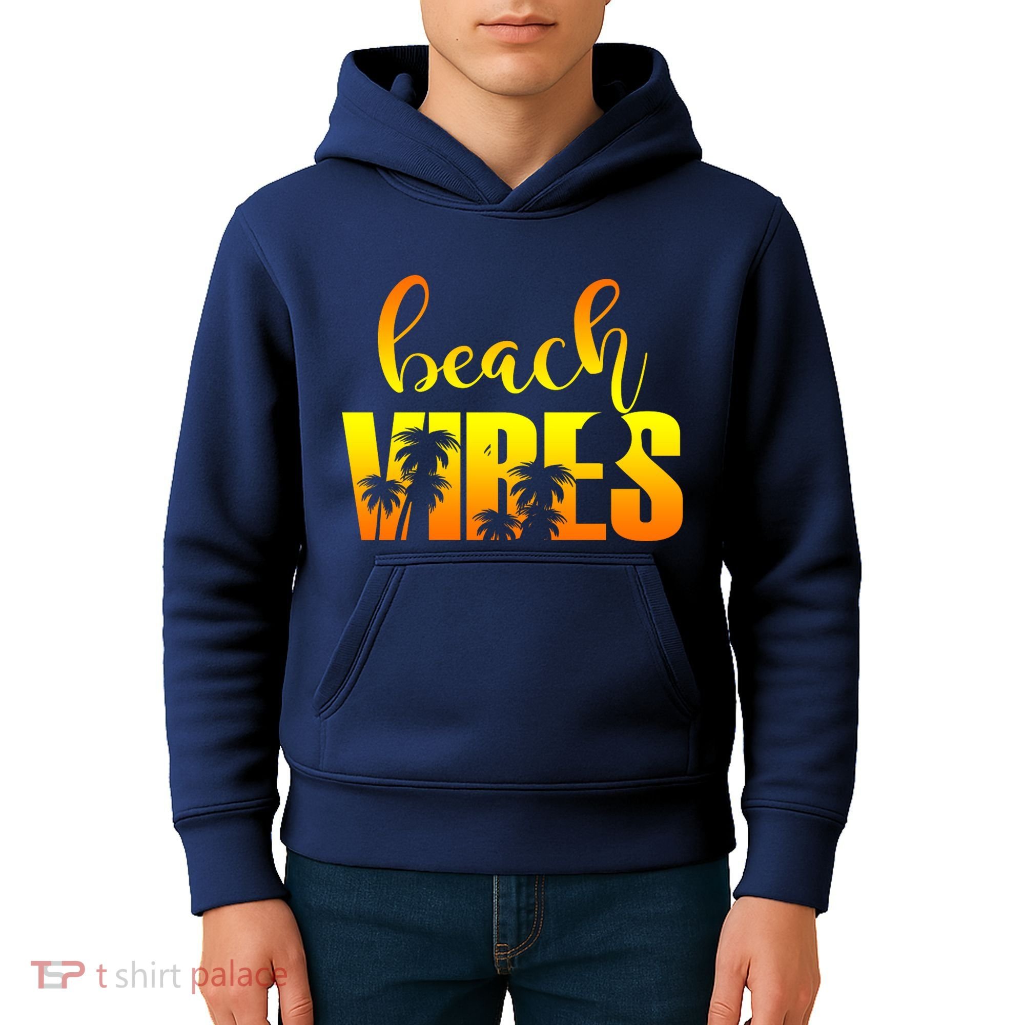 Beach Vibes Tropical Sunset Vacation Kids Hoodie