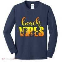 Beach Vibes Tropical Sunset Vacation Kids Long Sleeve Shirt thumb 0
