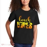 Beach Vibes Tropical Sunset Vacation Kids T-Shirt thumb 2