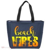 Beach Vibes Tropical Sunset Vacation Tote Bag thumb 0