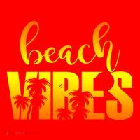 Beach Vibes Tropical Sunset Vacation Santa Hat thumb 1