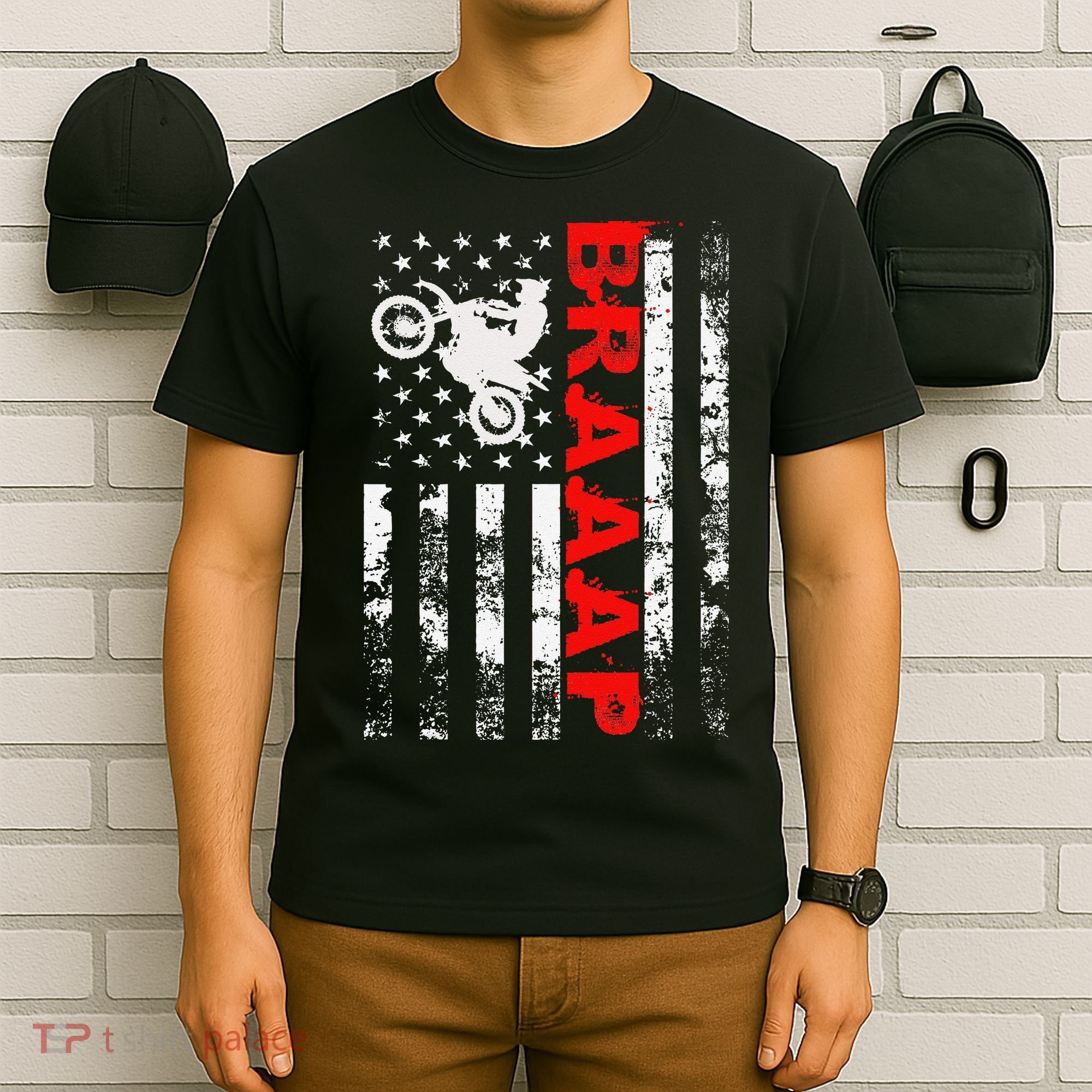 Braaap Vintage Usa American Flag T-Shirt