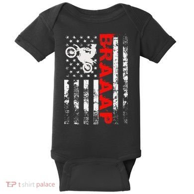 Braaap Vintage Usa American Flag Baby Bodysuit