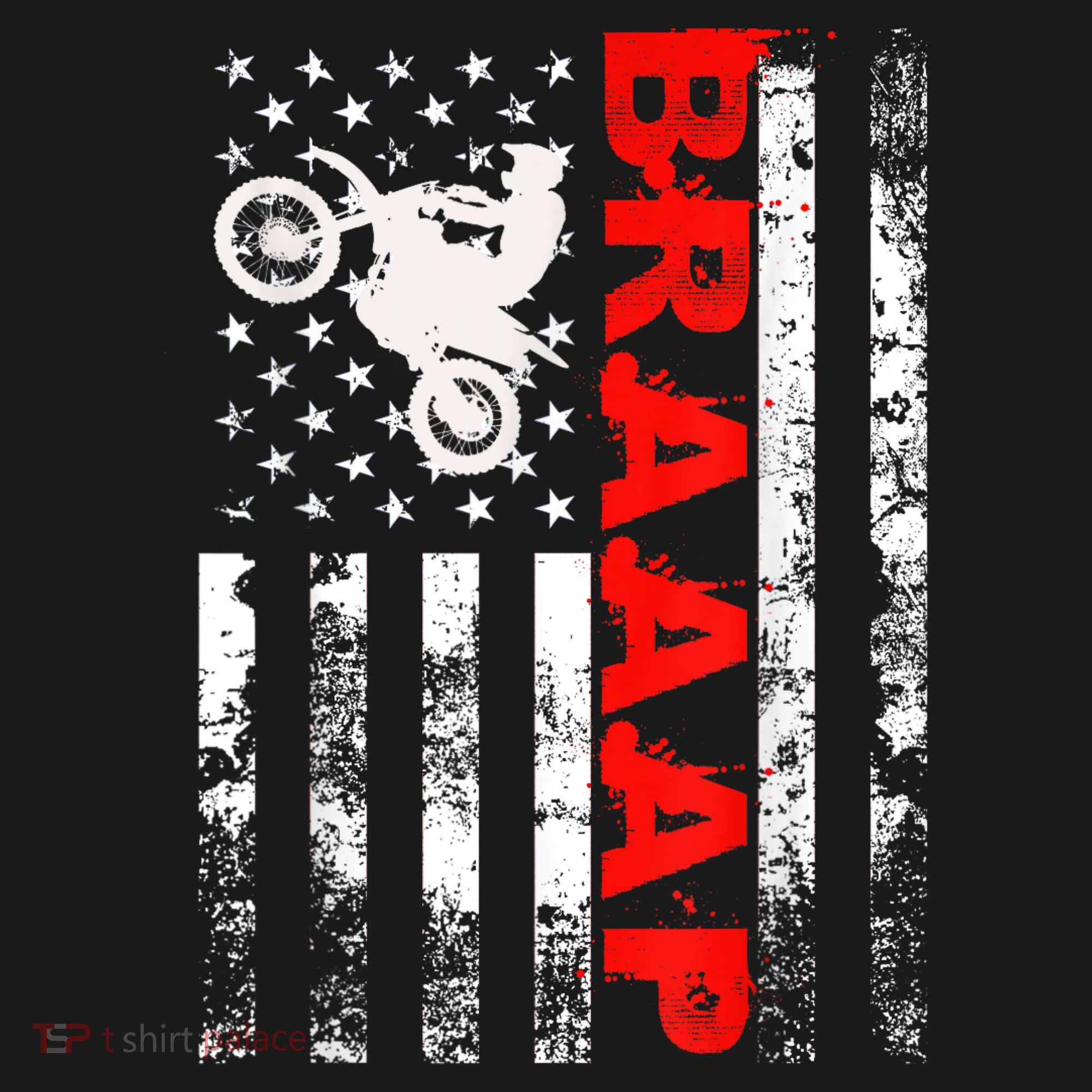 Braaap Vintage USA American Flag Tee Short Sleeve T-Shirt