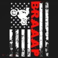 Braaap Vintage USA American Flag Dirt Bike Hoodie T-Shirt thumb 7