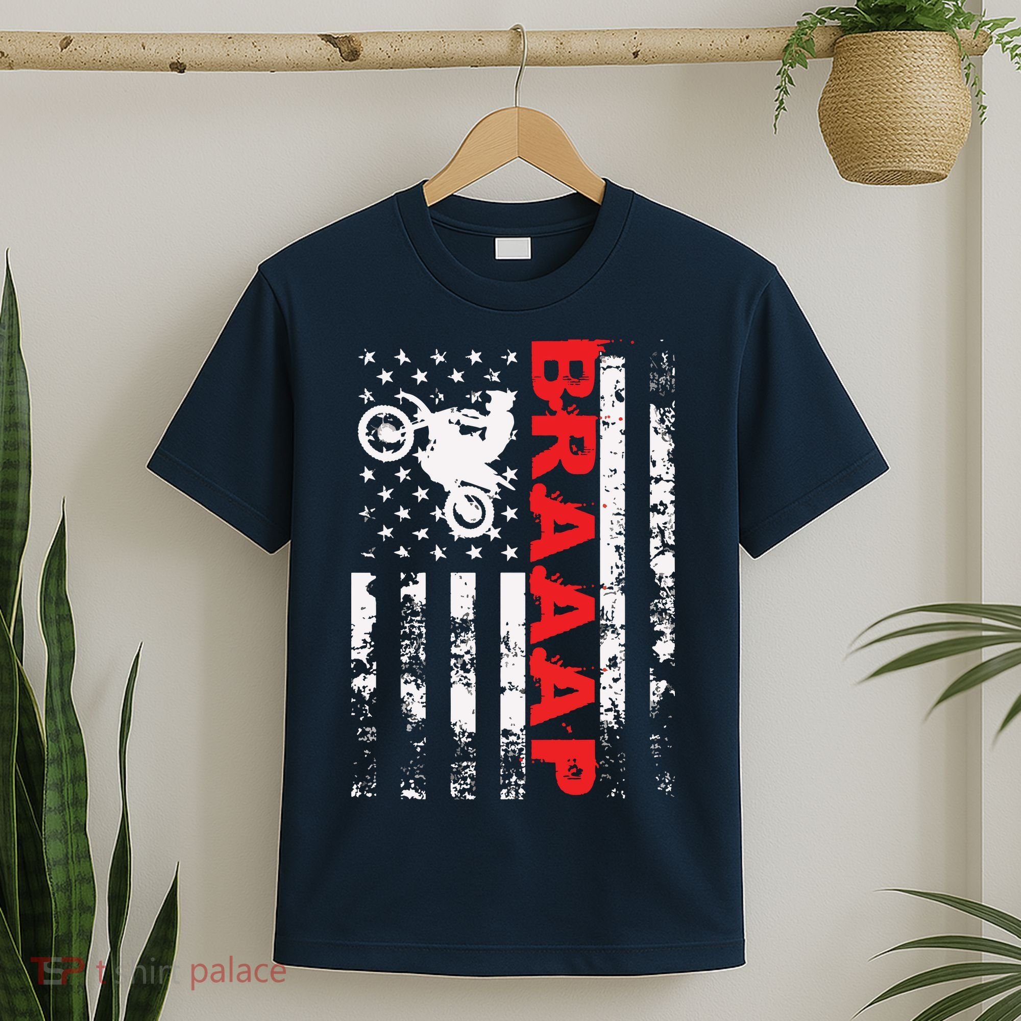 Braaap Vintage USA American Flag Tee T-Shirt