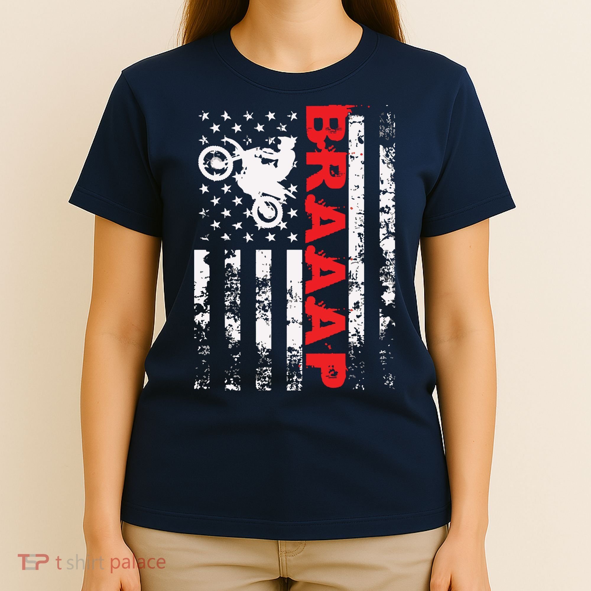 Braaap Vintage USA American Flag Tee T-Shirt