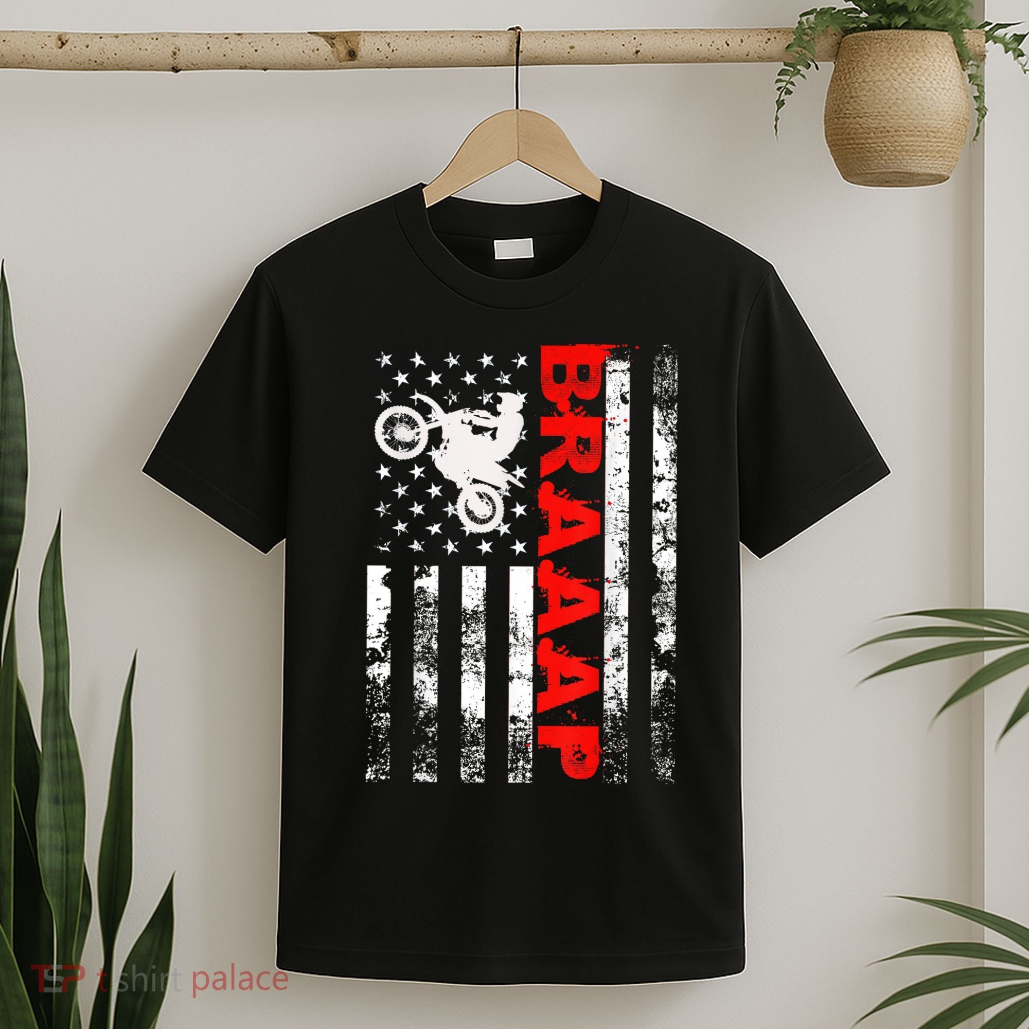 Braaap Vintage Usa American Flag Short Sleeve T-Shirt