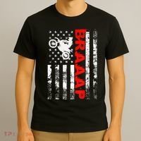 Braaap Vintage Usa American Flag Short Sleeve T-Shirt thumb 3