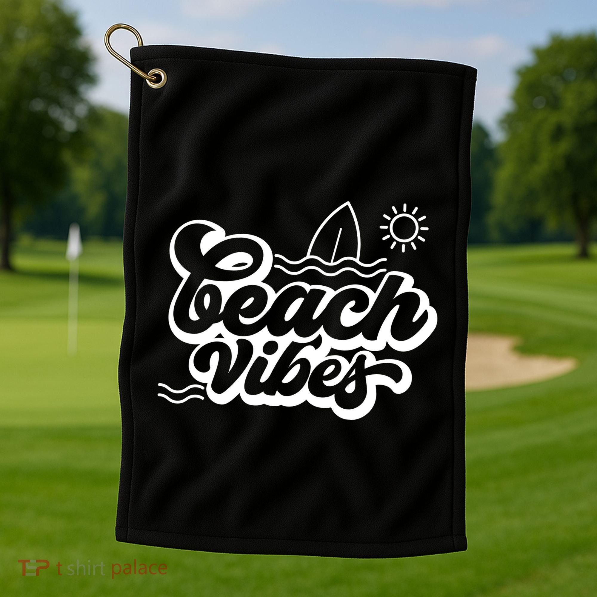 Beach Vibes Vacation Tropical Golf Towel