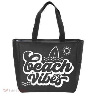 Beach Vibes Vacation Tropical Tote Bag