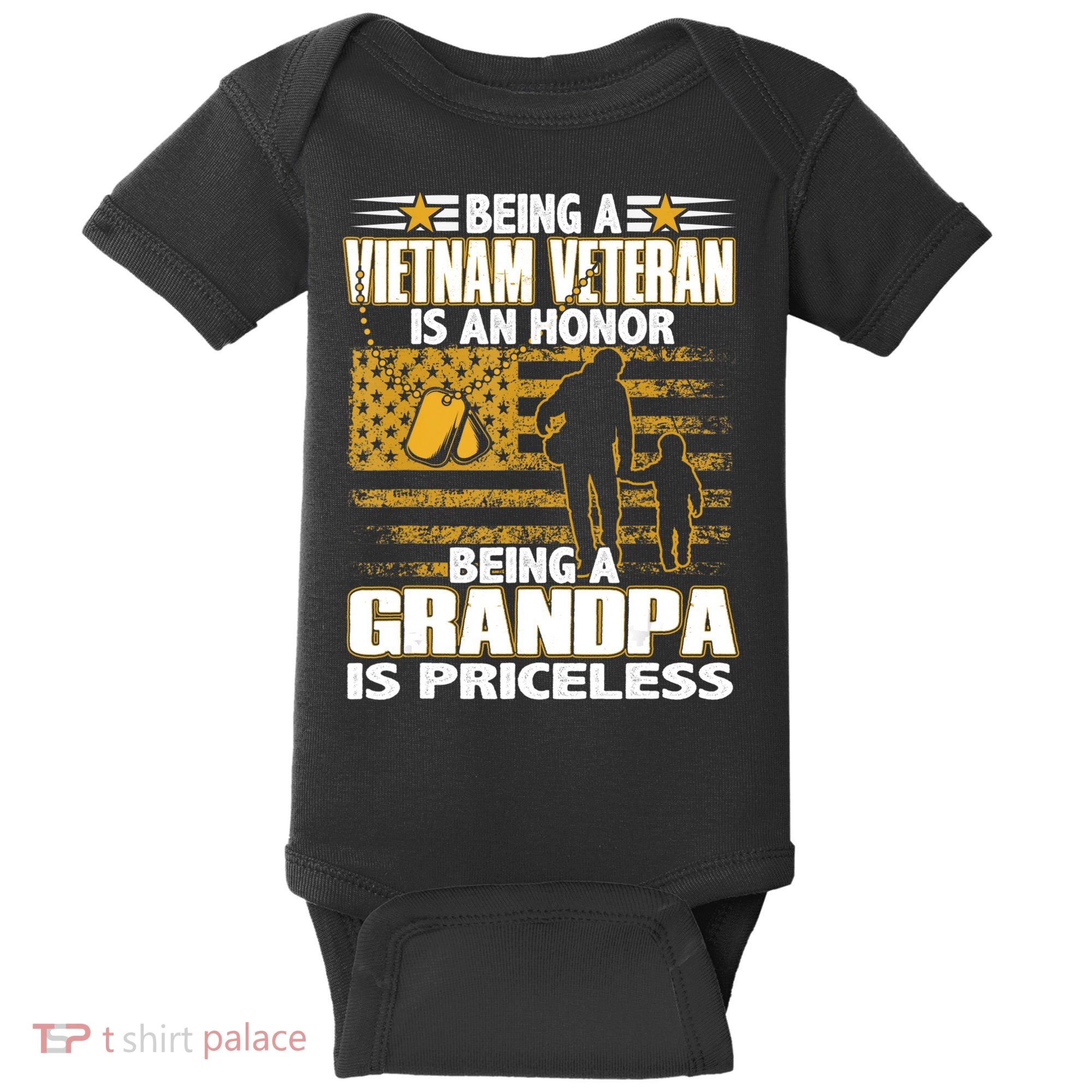 Being Vietnam Veteran Is An Honor Grandpa Is Priceless Baby Bodysuit