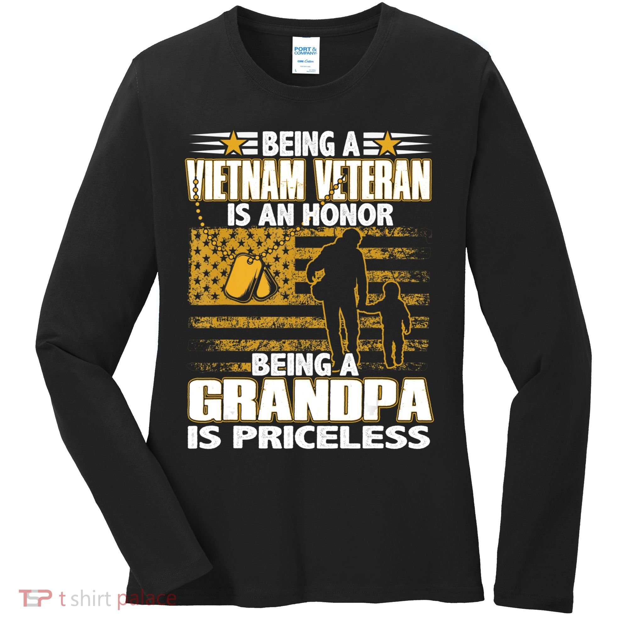 Being Vietnam Veteran Is An Honor Grandpa Is Priceless Women's Long Sleeve Shirt