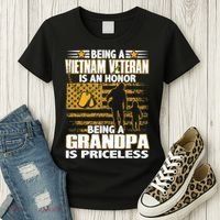 Being Vietnam Veteran Is An Honor Grandpa Is Priceless Women's T-Shirt thumb 3