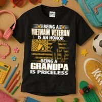 Being Vietnam Veteran Is An Honor Grandpa Is Priceless Kids T-Shirt thumb 3