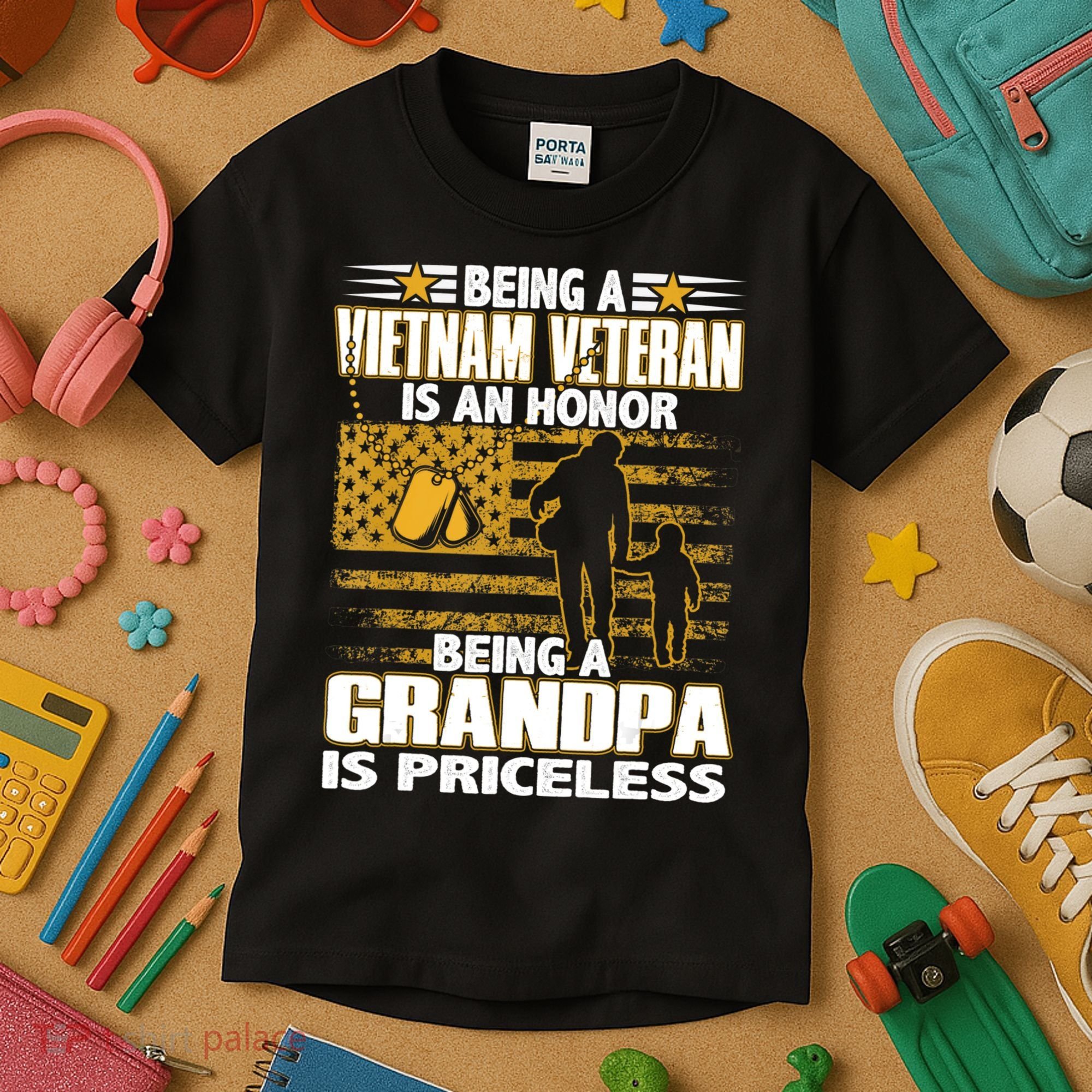 Being Vietnam Veteran Is An Honor Grandpa Is Priceless Kids T-Shirt